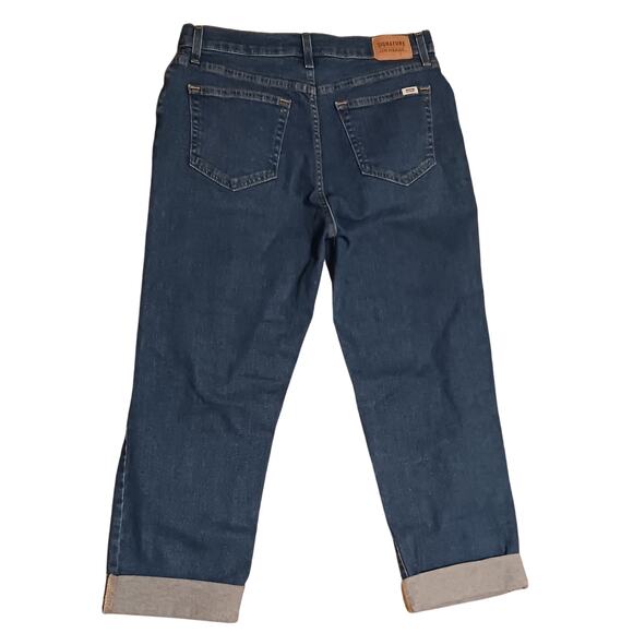 Signature Levi's Strauss Womens Cuffed Cropped Jeans Distressed Sz 12 31Wx25L - Picture 2 of 10